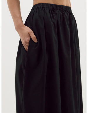 Bassike Organic Cotton Pull On Skirt v- Black