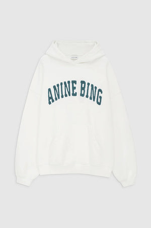 Anine Bing Harvey Sweatshirt - Ivory With Dark Sage