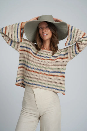 Lilya Collectiva Stripe Knit Top - Desert Mix