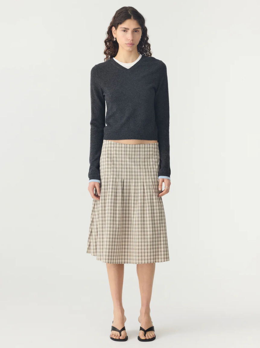 Bassike Mini Pleat Pinstitch Skirt