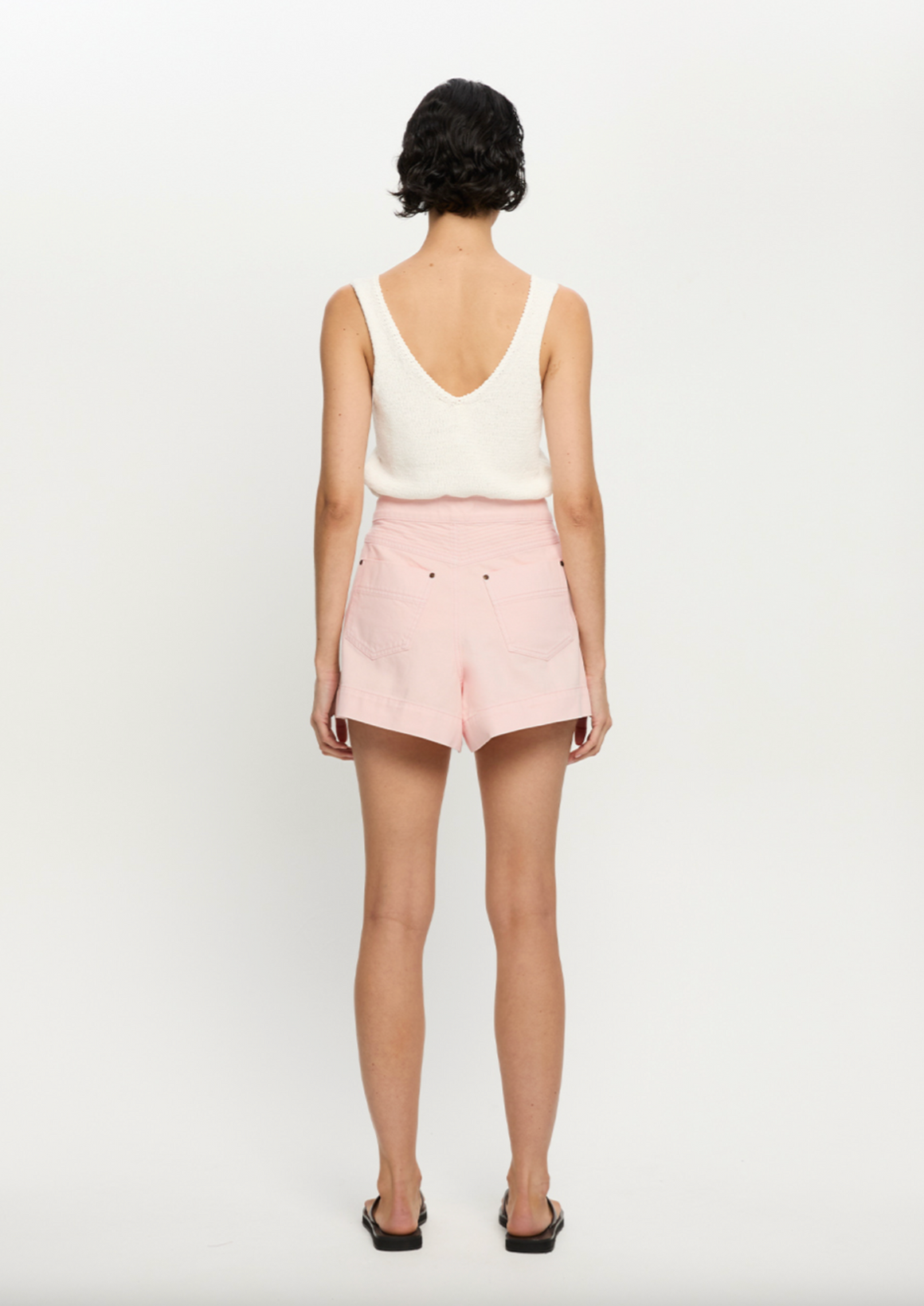 Kivari Celene Denim Short - Soft Pink