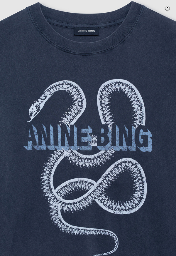 Anine Bing Lili Tee Snake - Washed Black - Nik and She