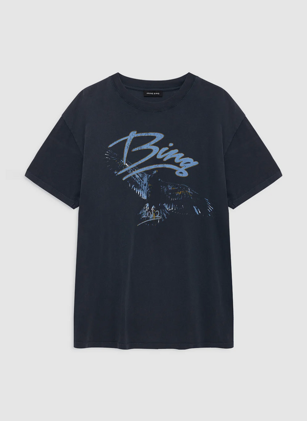 Anine Bing Kent Tee Eagle - Washed Black - Nik and She