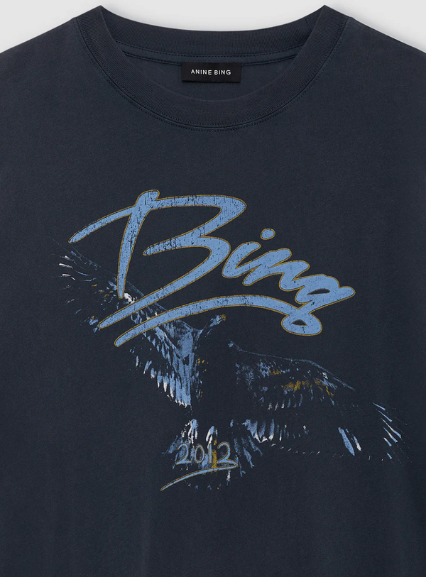 Anine Bing Kent Tee Eagle - Washed Black - Nik and She