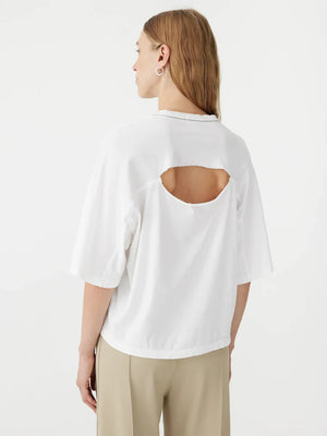 Bassike Back Splice Boxy S/S T.Shirt - White