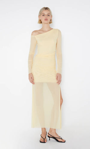 Bec & Bridge Fae Asym Long Sleeve Dress - Butter Yellow