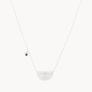 By Charlotte Lotus Birthstone Necklace February Amethyst