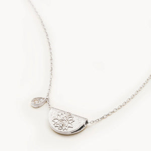 By Charlotte Lotus Birthstone Necklace June Moonstone