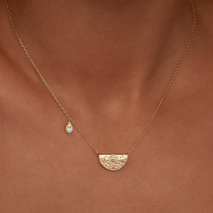 By Charlotte Lotus Birthstone Necklace March Aquamarine