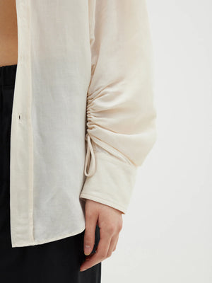 Bassike Viscose Linen Weekend Shirt - Sand