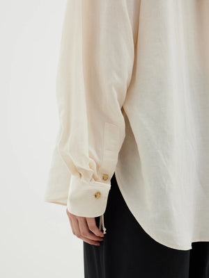 Bassike Viscose Linen Weekend Shirt - Sand