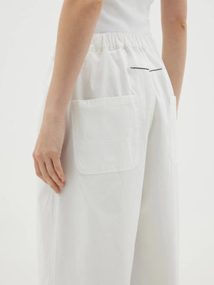 Bassike Canvas Pull On Wide Leg Pant - White