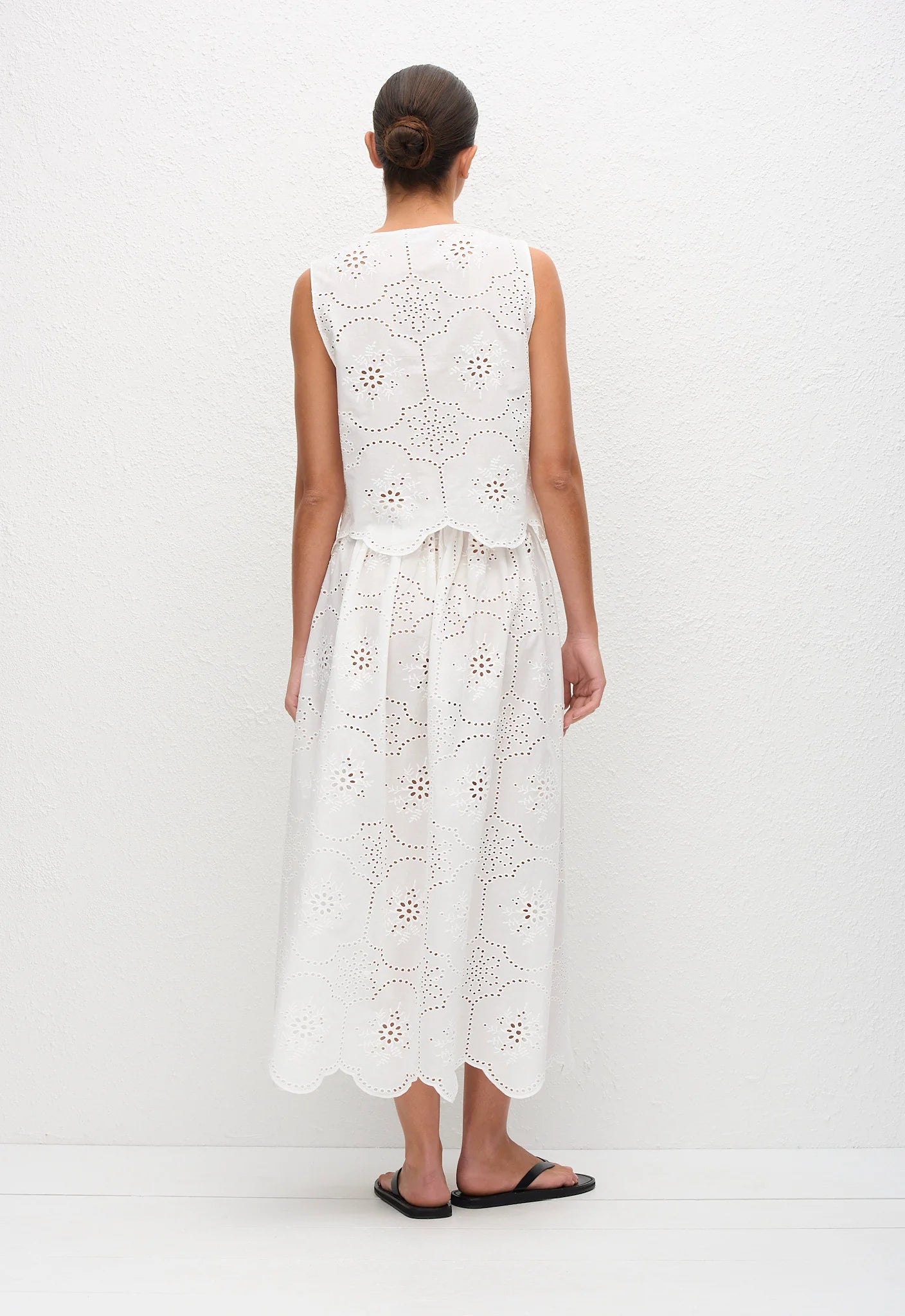 Matteau Broderie Tie Blouse - White