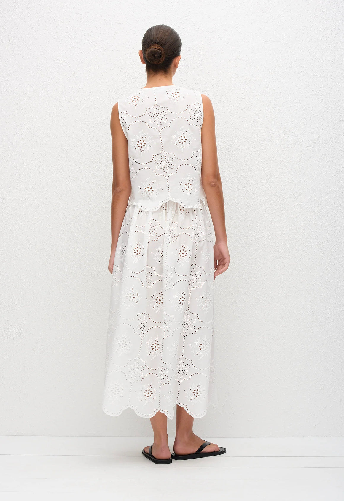 Matteau Broderie Tie Blouse - White
