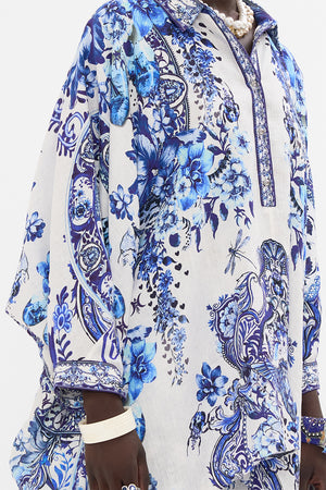 Camilla Button Up Top With Draped Back - Glaze And Graze