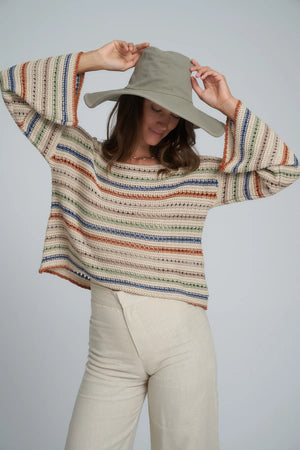 Lilya Collectiva Stripe Knit Top - Desert Mix