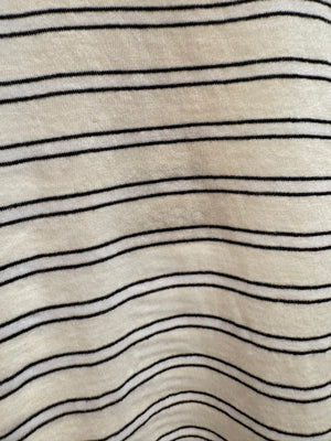 Bassike Stripe Slouch T-Shirt - Black/White/Undyed