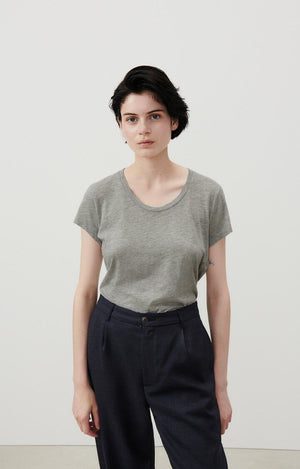 American Vintage Womens T-Shirt JAC48 - Heather Grey