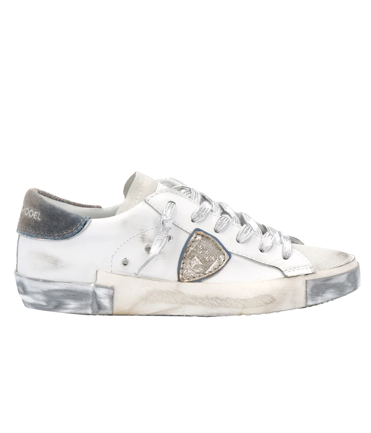 Philippe Model PRSX Low Woman - Veau Valour Blanc Argent Philippe Model PRSX Low Woman - Veau Valour Blanc Argent