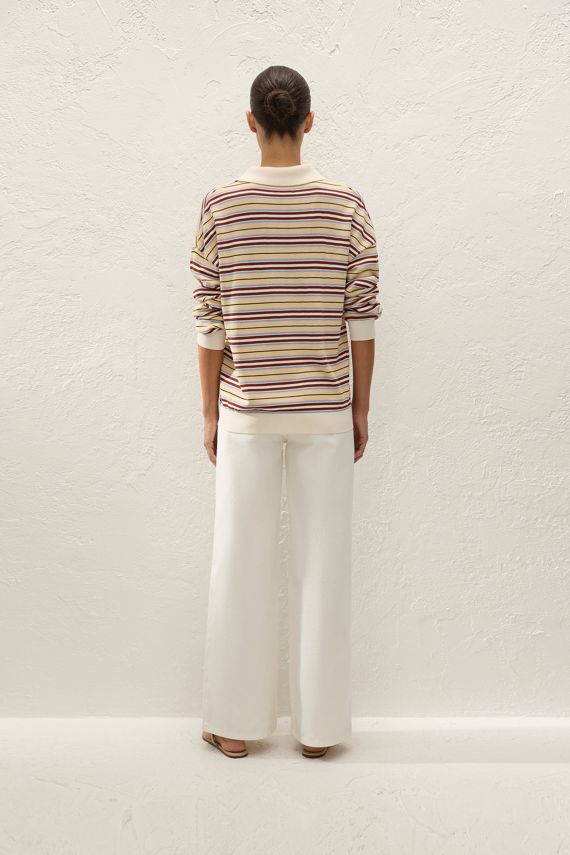 Faithfull the Brand Harlow Oversized Polo Cila Stripe Butter