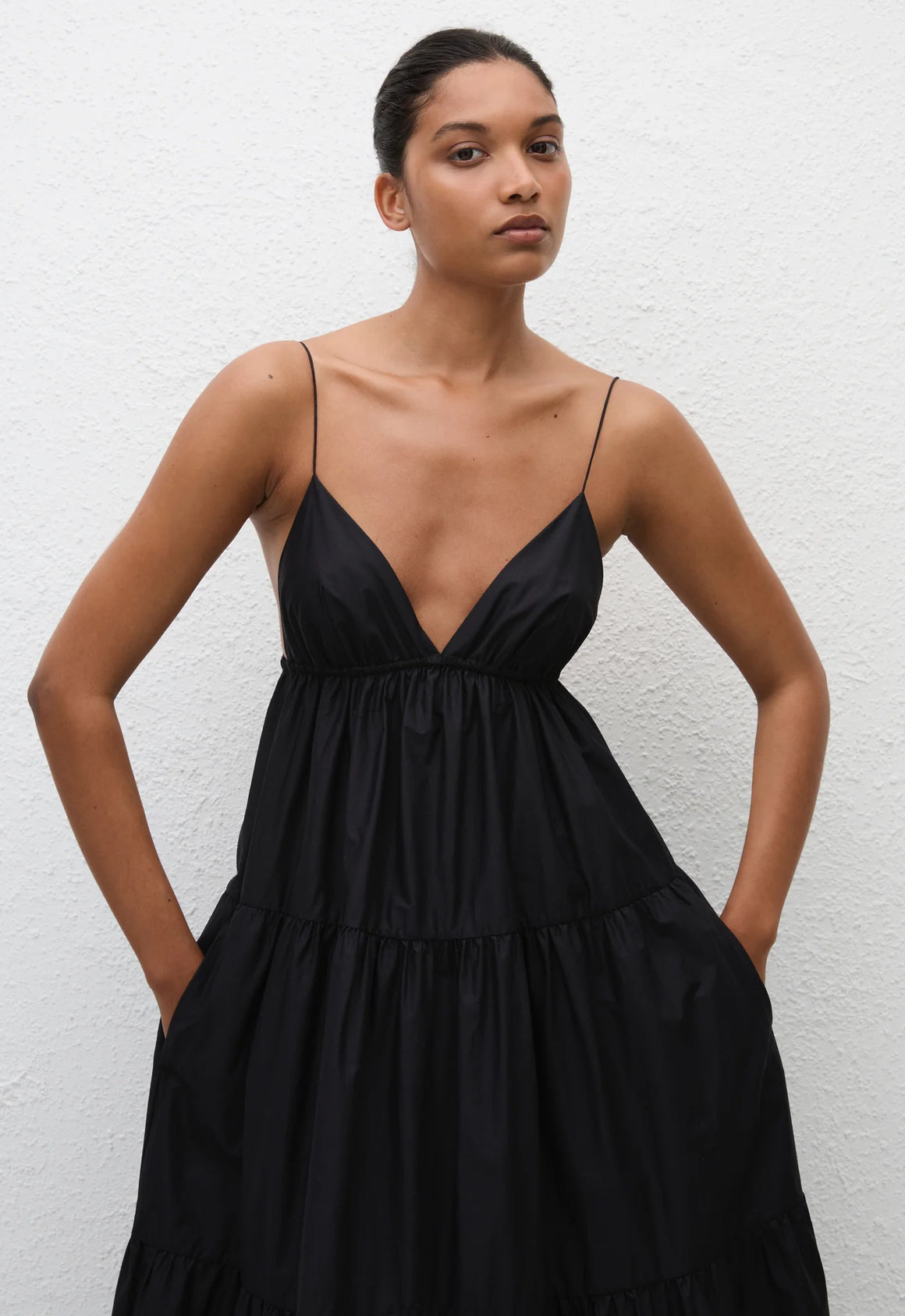 Matteua Triangle Tiered Sundress - Black