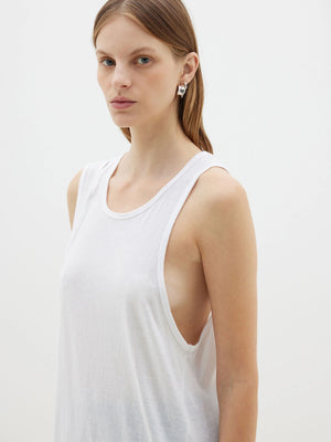 Bassike Superfine Layered Tank - White