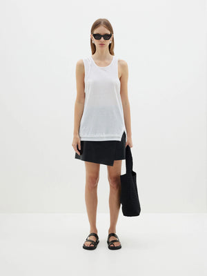 Bassike Superfine Layered Tank - White