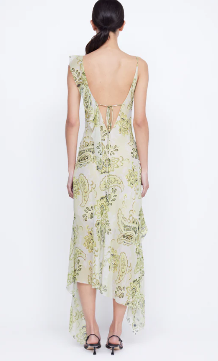 Bec & Bridge Lylou Frill Dress - Lemon Paisley