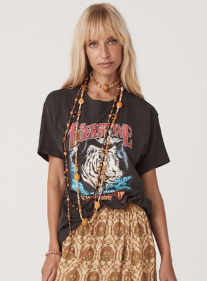 Spell Stormy River Biker Tee - Charcoal