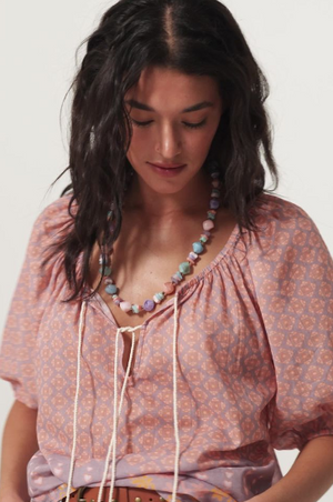 Spell Sweet Nothings Short Sleeve Blouse - Sugar Plum