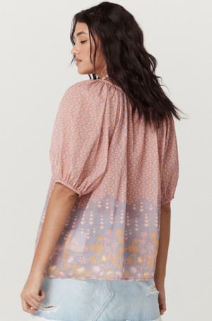 Spell Sweet Nothings Short Sleeve Blouse - Sugar Plum
