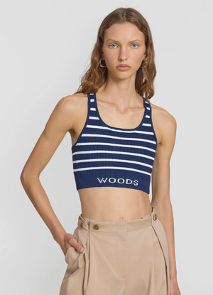 Viktoria & Woods Lyra Crop - Navy/Ivory