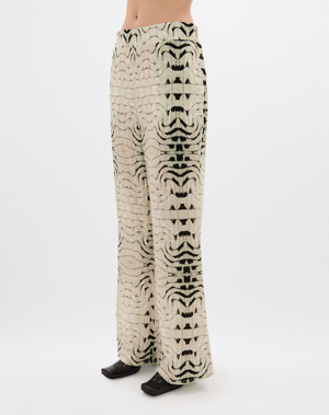 Muma World Cuban Silk Chiffon Crocodile Pants