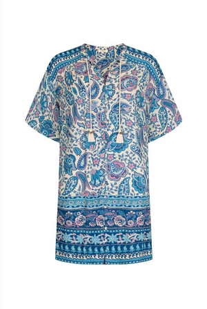 Spell Marmont Flutter Tunic Dress - Lapis