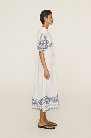 Alemais Hazel Embroidered Midi Dress