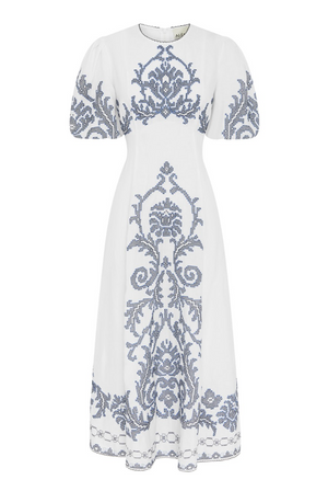 Alemais Hazel Embroidered Midi Dress