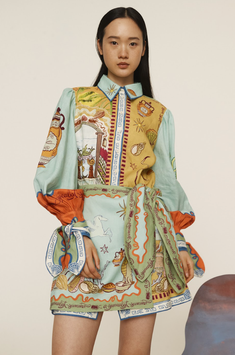 Alemais Surrealist Summer Mini Dress
