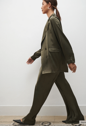 Silk Laundry Bias Cut Pant - Pine