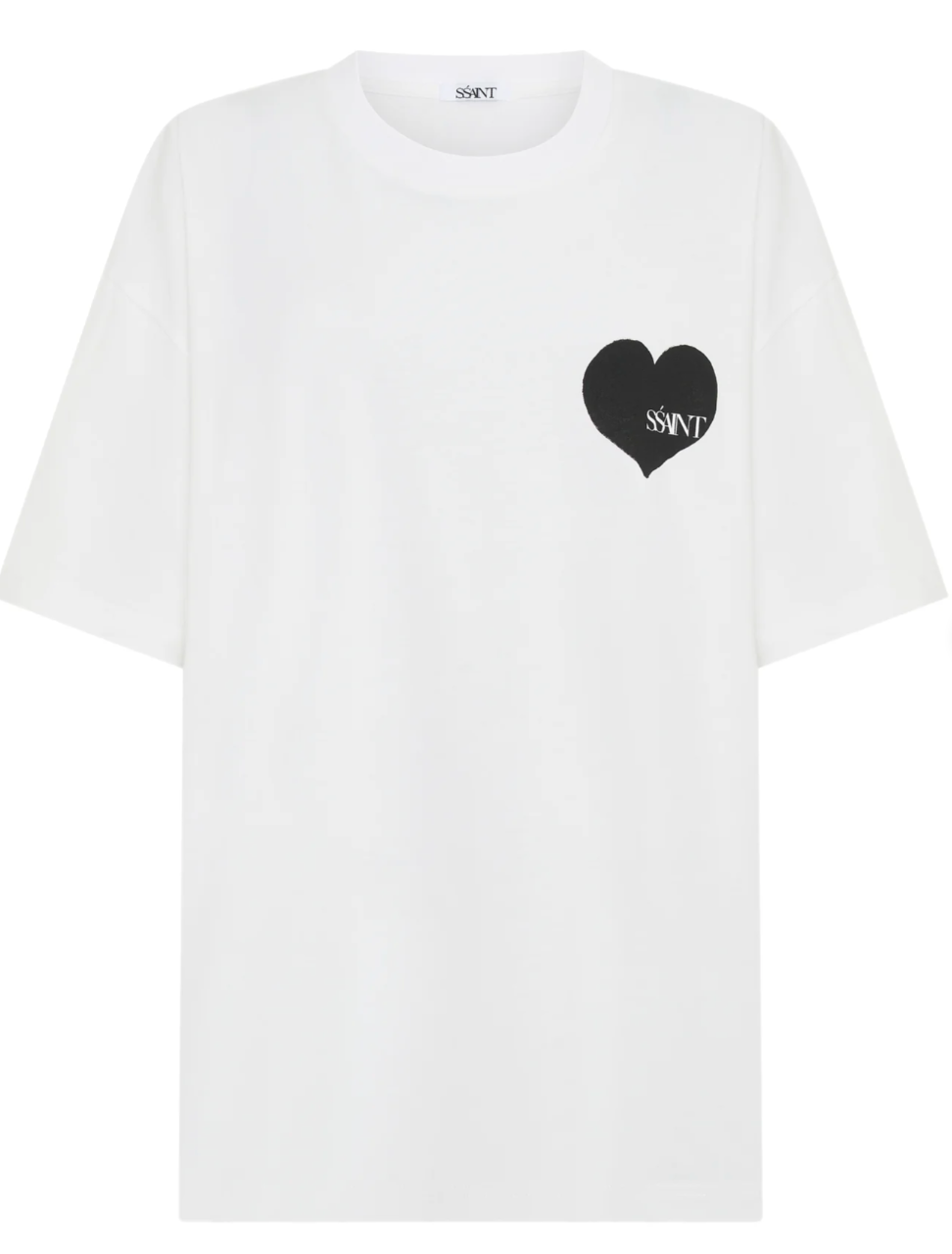 Ssaint Heart Tee - White With Black Heart