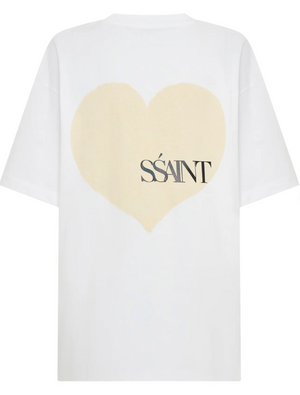 Ssaint Heart Tee - White With Cream Heart