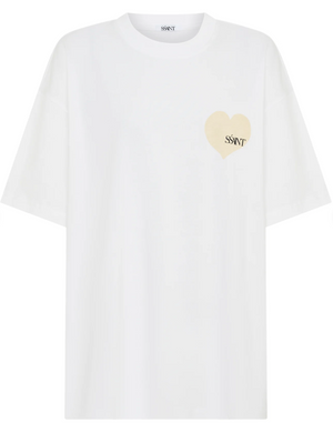 Ssaint Heart Tee - White With Cream Heart