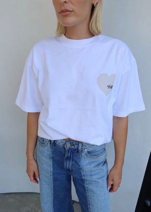 Ssaint Heart Tee - White With Cream Heart