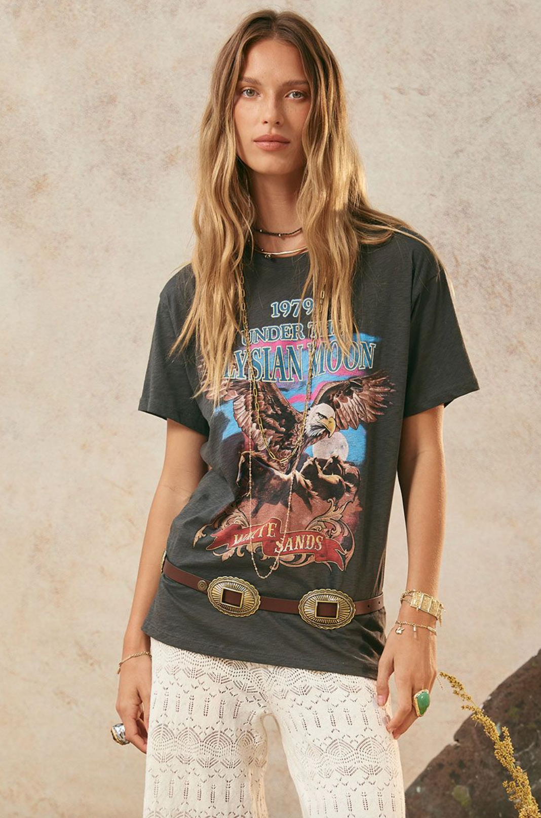 Spell Elysian Biker Tee - Charcoal