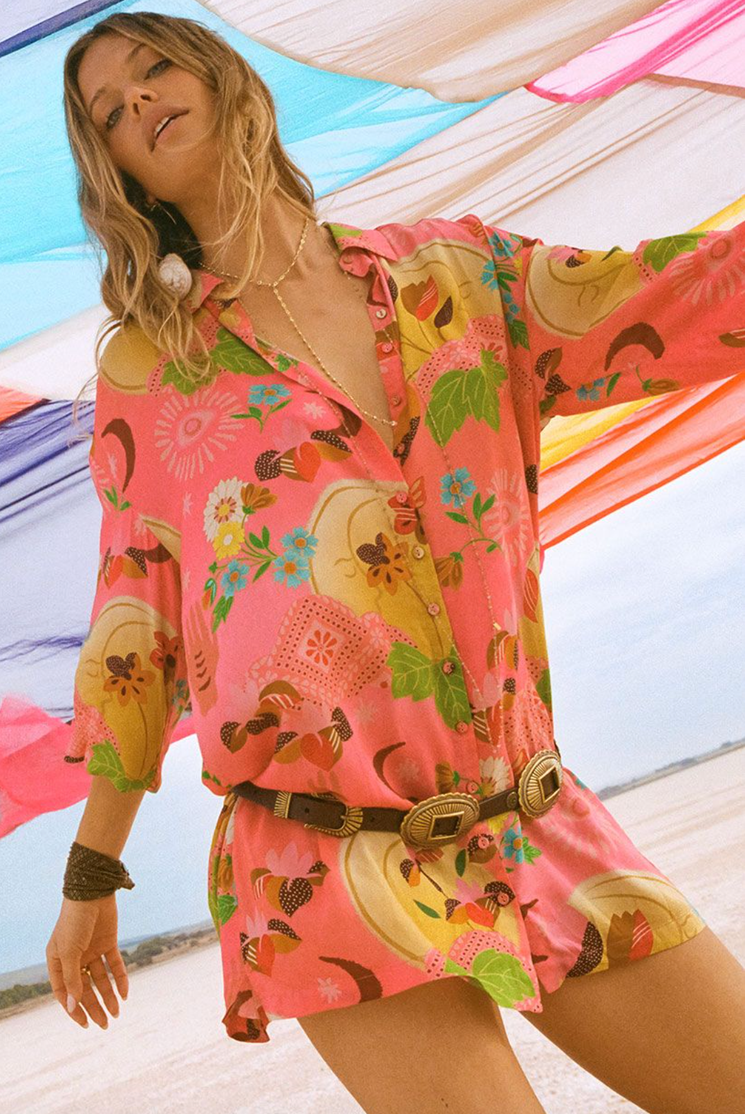 Spell Libertine Shirt Dress -Cayenne