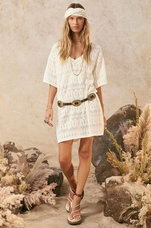 Spell Siesta Mini Dress - White Sand