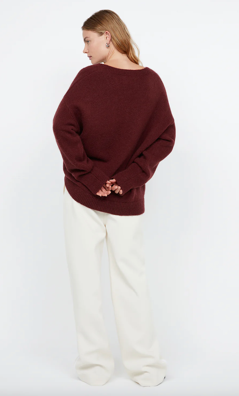 Bec and Bridge Campbell V Neck Jumper - Plum