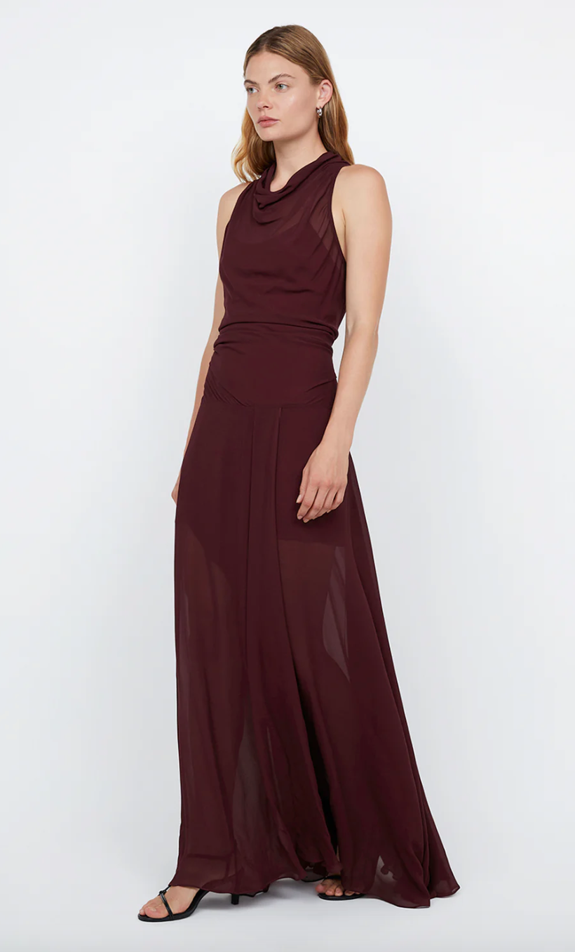 Bec and Bridge Rochelle High Neck Dress - Plum