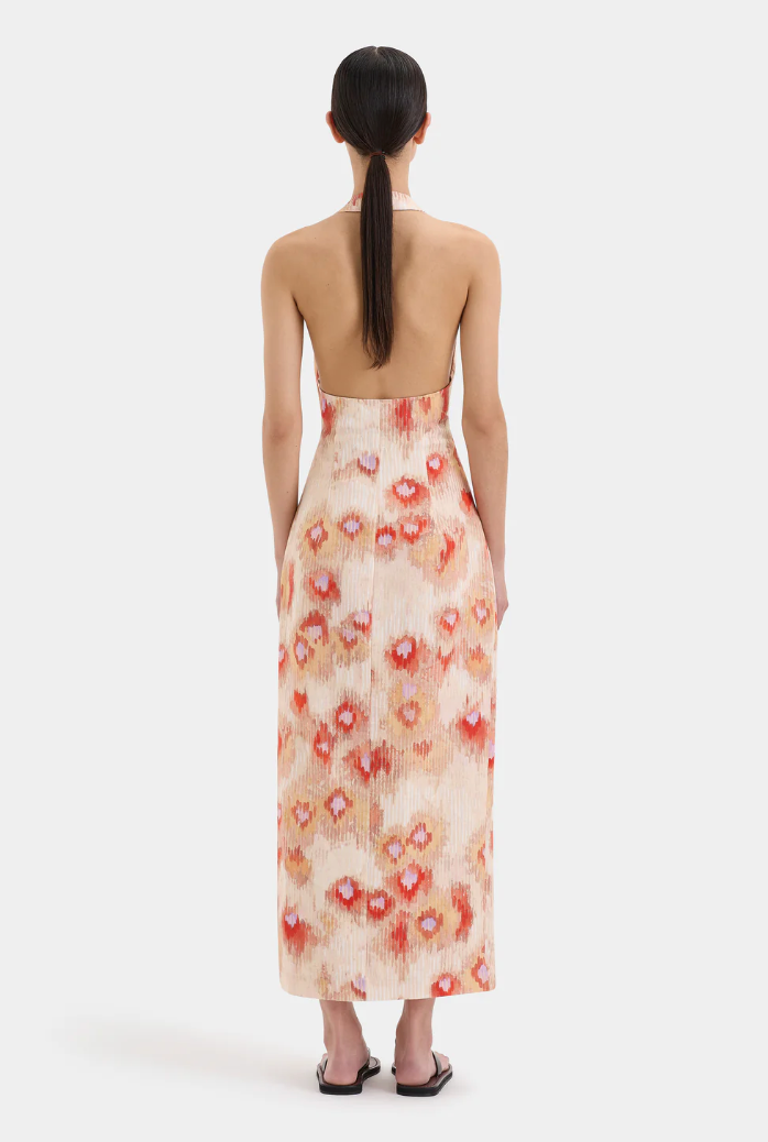 SIR. Fiorella Tie Midi Dress - Petalo Lumina
