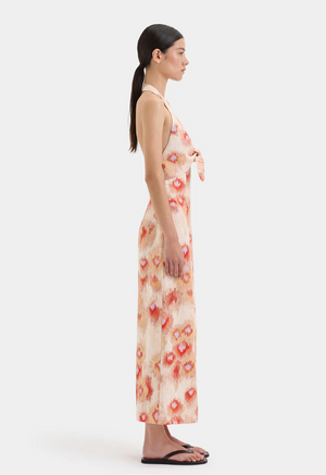 SIR. Fiorella Tie Midi Dress - Petalo Lumina