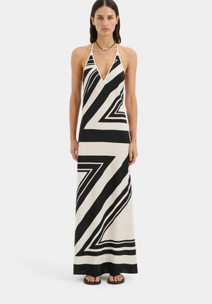 SIR. Pietra V Neck Slip Dress - Milano Nero